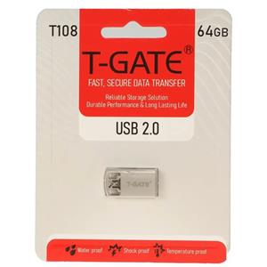 T-GATE T108 USB2.0 Flash Memory – 64GB – (گارانتی آسان سرویس) نقره ای