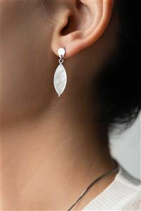 گوشواره نقره زنانه مدل 143 عیار 925 سنگ صدف 