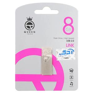 Queen LINK USB2.0 Flash Memory – 8GB (گارانتی مادام العمر شرکت آی تین) نقره ای