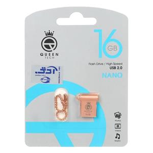 Queen tech-NANO USB2.0 Flash Memory-16GB رزگلد (گارانتی مادام العمر شرکت آی تین)