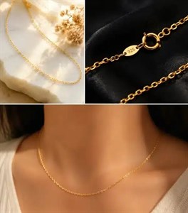 زنجیر نقره عیار ۹۲۵ با آبکاری طلای ۲۴ عیار 