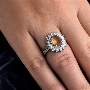 انگشتر نقره با نگین الکساندریت کدN93098 