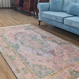 فرش ماشینی چاپی | فرشینه مخمل هازان ترک استپ دار (ضد سر) طرح سنتی کد L265