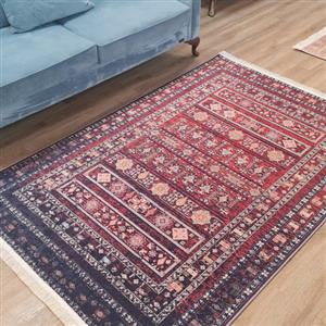 فرش ماشینی چاپی | فرشینه مخمل هازان ترک استپ دار (ضد سر) طرح سنتی کد L281