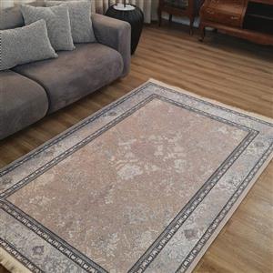 فرش ماشینی چاپی | فرشینه مخمل هازان ترک استپ دار (ضد سر) طرح سنتی کد L124