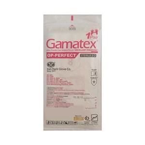 دستکش جراحی غیر پودری حریر مدل Gamatex سایز 8.0