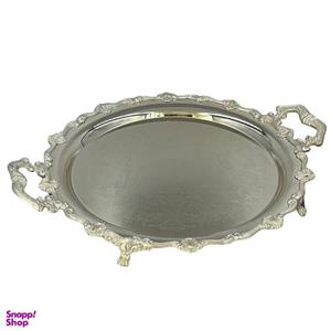 سینی مدل پایه دار برنجی آبکاری نقره کد 8-2