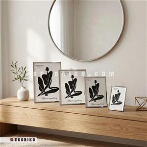 قاب عکس استیل نقره‌ای طرح English Home