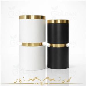 گلدان فایبرگلاس لبه طلایی - مدل دنیز 3 سایز