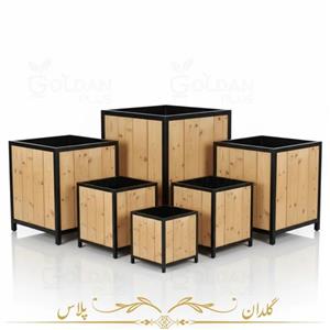 فلاور باکس چوبی مکعب در 6 سایز متنوع