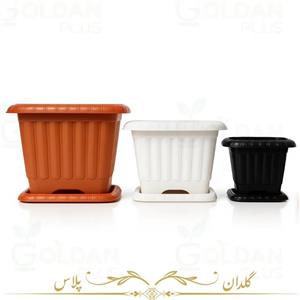 گلدان پلاستیک مربعی در 8 سایز متنوع - مدل لوتوس