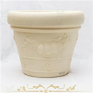 گلدان پلیمری گرد طرح بتن شهری