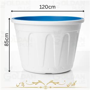 گلدان بزرگ گرد سفید سه لایه
