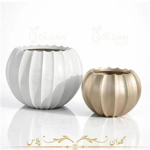 گلدان فایبرگلاس توپی طرح دار مدل راکی - 2 سایز