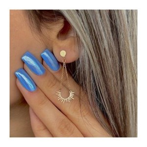 گوشواره طلا 18 عیار مدل خورشید میوگلد 