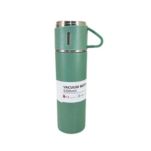فلاسک مدل 3 کاپ VACUUM گنجایش 0.5 لیتر به همراه لیوان مجموعه 3 عددی سبز دریایی