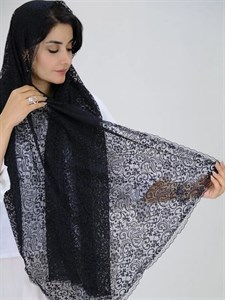  شال گیپور توری نوار دوزی شده طرح گل (ارسال رایگان)