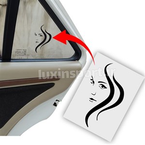 استیکر شیشه خودرو طرح دختر گیسو بلند 