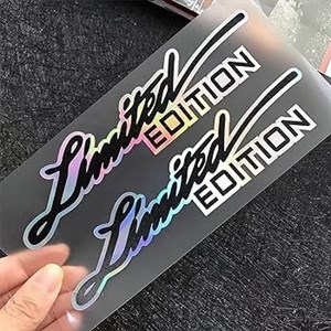 استیکر بدنه خودرو طرح limited edition مشکی هفت رنگ کروم، بسته 2 عددی