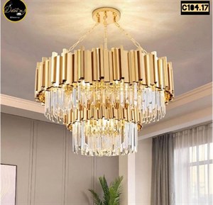 لوستر کریستالی مجلل مناسب برای پذیرایی و محل کار کد C126