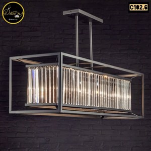 لوستر کانتری کریستالی مناسب آشپزخانه و جزیره و میزغذاخوری کد c102