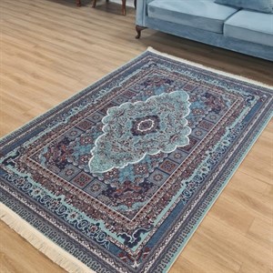 فرش ماشینی چاپی | فرشینه مخمل هازان ترک استپ دار (ضد سر) طرح سنتی کد h304