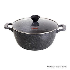 قابلمه گرانیتی 2 نفره سایز 16 مدل پروانه دورو خاکستری