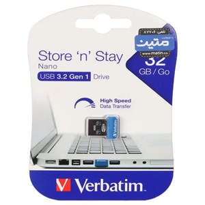 Verbatim ‘n’ Stay Nano USB3.2 Flash Memory – 32GB – (گارانتی متین) آبی