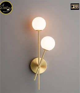 لوستر دیواری دیوارکوب حبابی دوشعله کد D122.2
