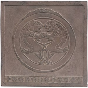 کتیبه دو شیر جام طلایی آویزدار کد FG1300