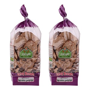 نان خشک چیپسی حاوی جو دوسر و دانه چیا هم دانه - 230 گرم بسته 2 عددی
