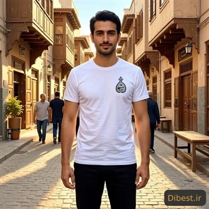 تیشرت مردانه سفید طرح یاهو