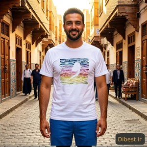 تیشرت مردانه سفید طرح \