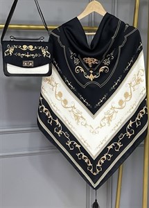 روسری و کیف مشکی کرم فرفورژه سلینا