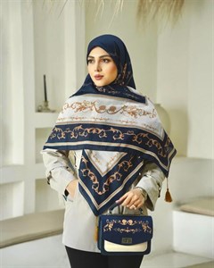 روسری و کیف سورمه ای فرفورژه سلینا