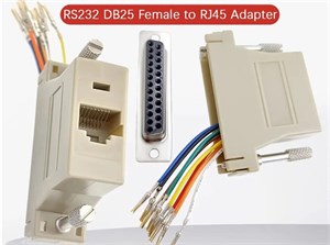 مبدل دی کانکتور RS232 DB25 Female To RJ45 Adapter