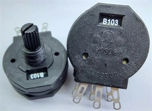 ولوم دوبل 3 پایه 10 کیلو POTENTIOMETER RVS28GP-B103