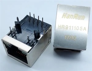 سوکت شبکه مادگی فیلتردار روبردی RJ45 فلزی HR911105A (ORIGINAL)