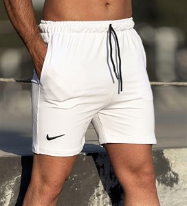 شلوارک نایک (Nike) دورس سفید 🩳 | گلدوزی برجسته