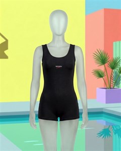 مایو زنانه اسپیدو (Speedo) پادار کوتاه 🩱 | پلی‌آمید فرم‌دهنده (باکسر نیم‌پا)