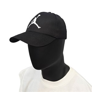 کلاه نقاب‌دار کتان جردن (Jordan) 🧢 | رنگ مشکی (لوگو بزرگ)