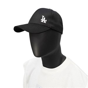 کلاه نقاب‌دار کتان لس‌آنجلس (LA) 🧢 | رنگ مشکی (گلدوزی پرتراکم)