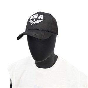 کلاه نقاب‌دار کتان طرح USA 🧢 | رنگ مشکی (گلدوزی پرتراکم)