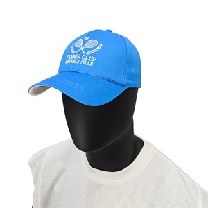 کلاه نقاب‌دار کتان طرح تنیس 🧢 | گلدوزی پرتراکم (مشکی و آبی)