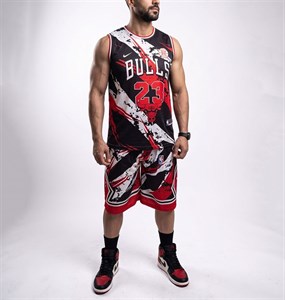 ست رکابی و شلوارک بسکتبال طرح شیکاگو بولز نایک (Chicago Bulls) 🏀 | فلامنت تنفسی