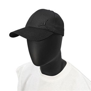 کلاه نقاب‌دار کتان جردن (Jordan) 🧢 | لوگو کوچک (تمام مشکی / Full Black)