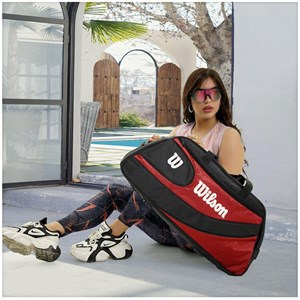 ساک ورزشی طرح WILSON کد (037) مشکی قرمز