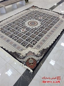 فرش خشتی جدید 700 شانه طرح دیبا سرمه ای
