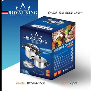 زودپز دوقلو رویال مدل ROSHA-1600 ظرفیت 5  9 لیتر با بدنه استیل ضد زنگ