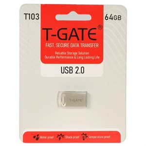 فلش T-GATE T103 USB2.0 Flash Memory - 64GB - (گارانتی آسان سرویس) نقره ای
